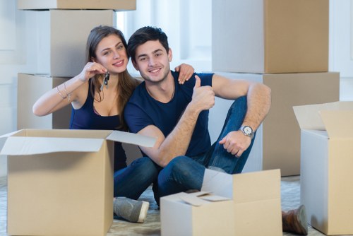 Local moving van helping with furniture transport near Roehampton