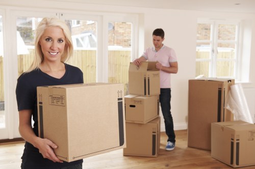 Furniture removals in Roehampton with moving van and packed household items