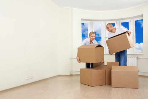Roehampton student move with boxes and luggage