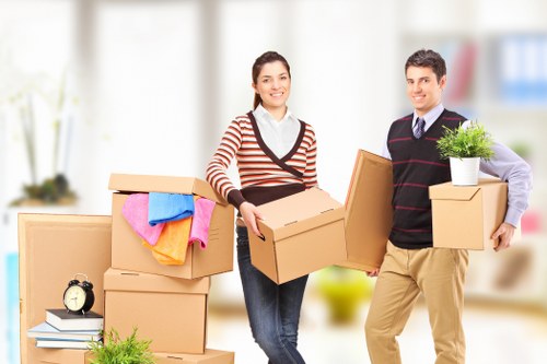 Packing and preparing belongings for a Roehampton moving truck