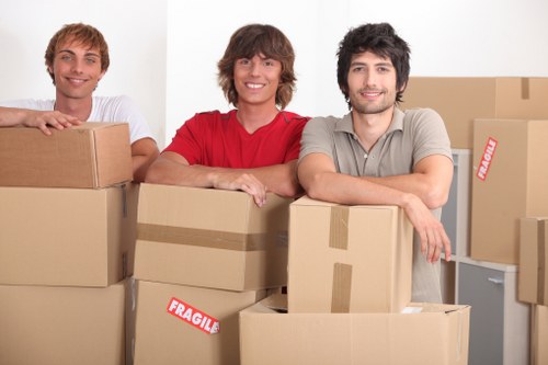 Office furniture removals in Roehampton with desks and chairs ready for transport