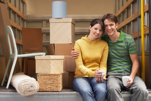 Careful handling of boxes and fragile belongings during removal