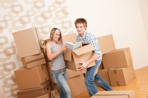 Local movers organising belongings for unpacking in Roehampton