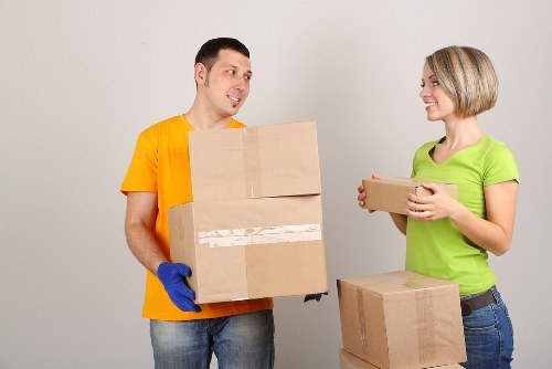 Boxes and packing materials prepared for a Roehampton relocation